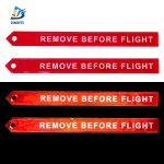 Reflective Streamers / Droppers - Red Remove Before Flight Reflective PVC Streamers